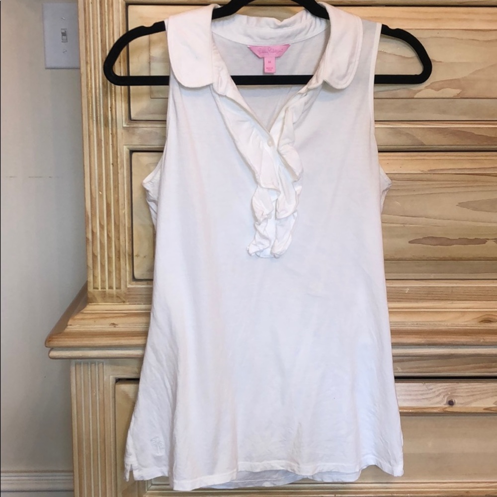 LILLY PULITZER white ruffle blouse